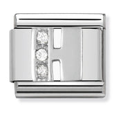 Nomination Composable Classic Link 330301/08 Letter H with CZ in 925 Silver